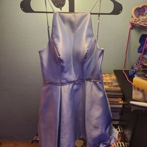 Darling Light Lavender Satin Spaghetti-Strap Dress
